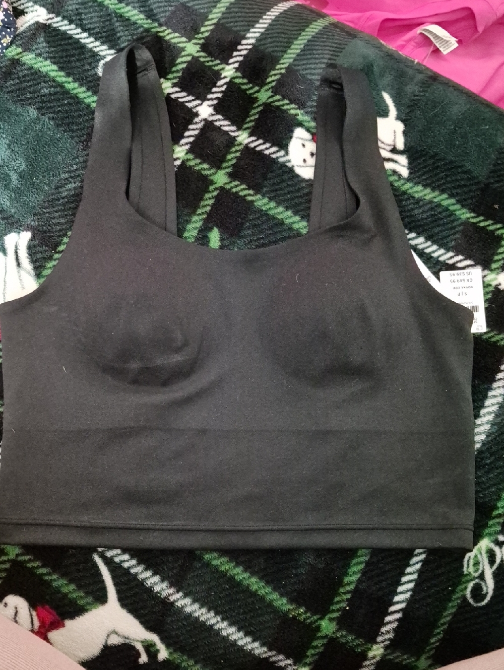 PINK Victoria's Secret Black Seamless Relay Tank Bralette